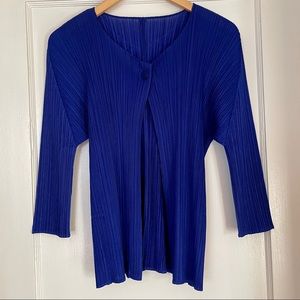 Blue Pleats Please Issey Miyake Cardigan
